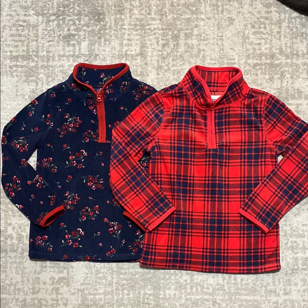 Bundle of 2 girls fleece quarter zip Jackets.